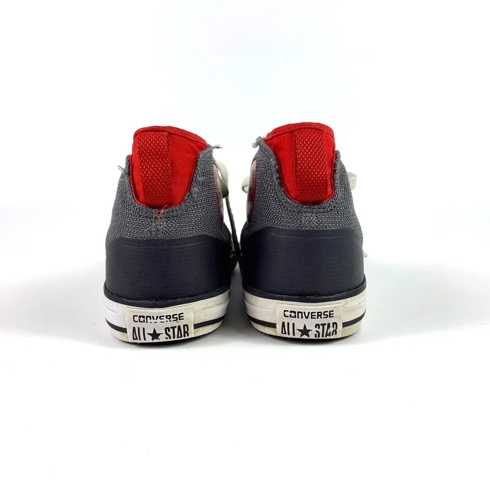 Converse All Star Syde‎ Street Mid Sneaker Jr Sz 4 Red Gray Black Chuck Taylor